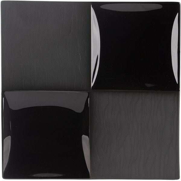 Менажница квадр. 4деления;кост.фарф.;,H=17,L=266,B=266мм;черный