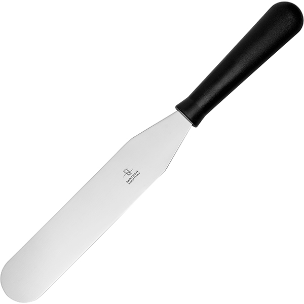 Лопатка кухонная;сталь,пластик;,H=2,L=37/24,B=4см;металлич.,черный