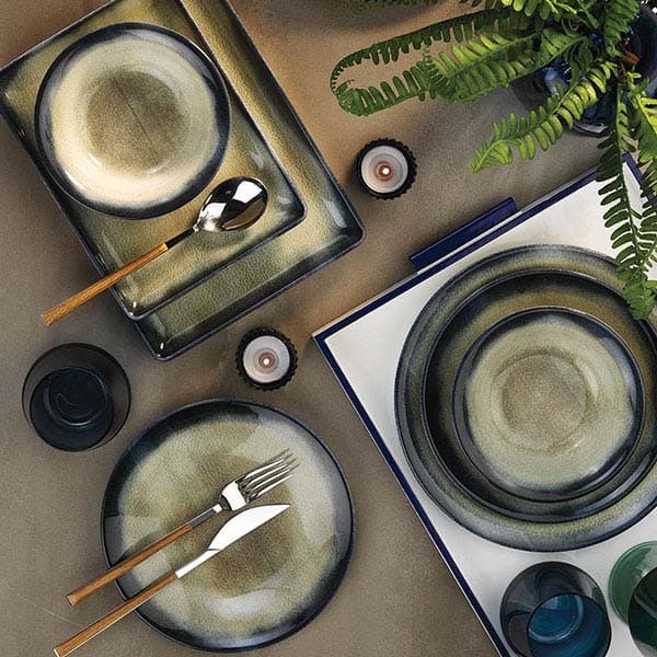 Тарелка «Нанокрем Дарк Блю» мелкая;фарфор;D=300,H=32мм;тем.син.,зелен.