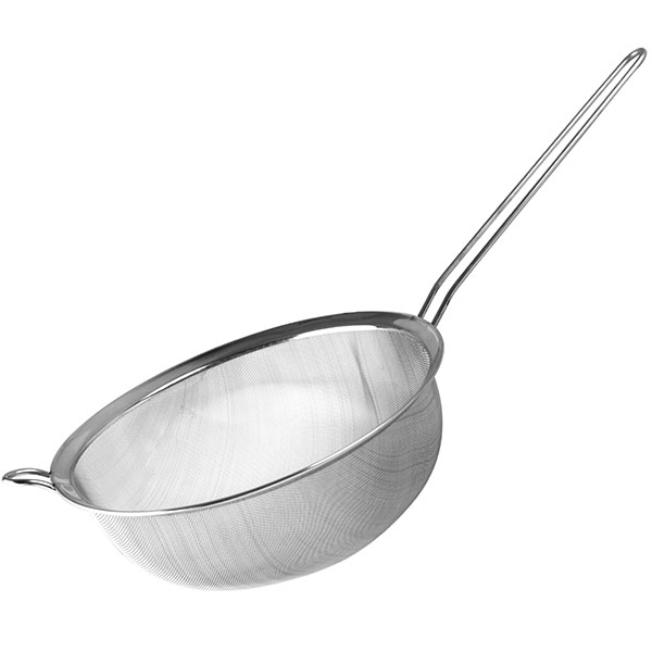 Сито «Проотель» с ручкой;сталь нерж.;D=26,H=15,L=49см;металлич.
