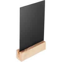 Меловой тейбл-тент А5 деревян.основание;,H=240,L=150,B=45мм;черный,деревян.