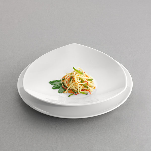 Тарелка «Опшенс» треугольная;фарфор;,L=32,B=32см;белый