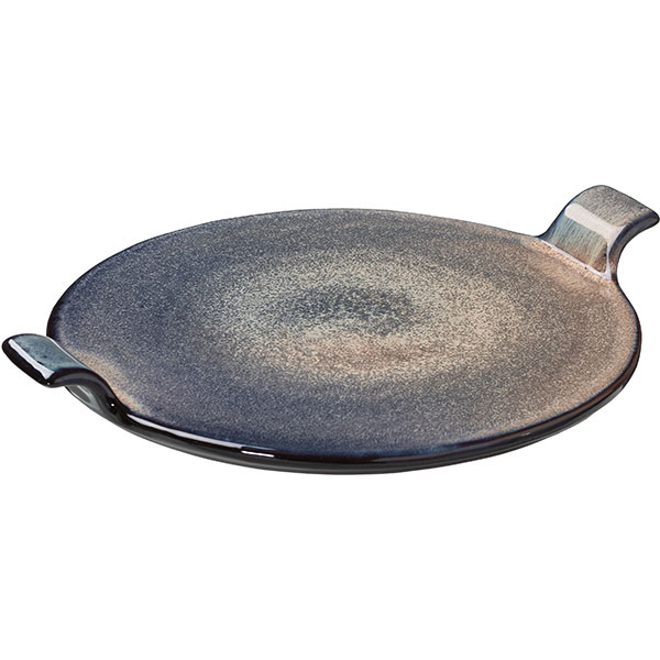 Блюдо «Пати»;фарфор;D=25см;серый,синий