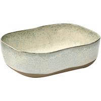 Блюдо «Мерси» глубокое №6;песчаник;,H=45,L=145,B=105мм;кремов.