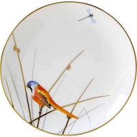 Тарелка «Рид»;кост.фарф.;D=16,5см;белый,золотой