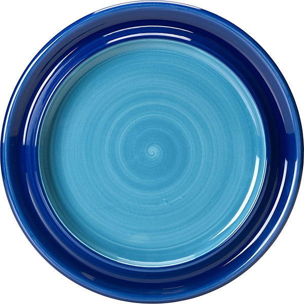 Тарелка «Фридом Блю» мелкая;фарфор;D=26см;белый,голуб.