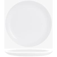 Тарелка «Эволюшнс Уайт» мелкая;стекло;D=25см;белый