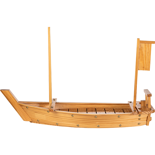Блюдо для суши «Корабль»;сосна,сталь;,H=48,5,L=75,B=26,5см;бежев.