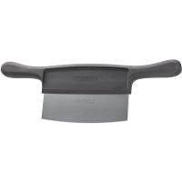 Скребок 2ручки;пластик,сталь нерж.;,H=20,L=365/170,B=120мм;черный,металлич.