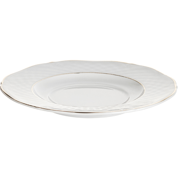 Блюдце «Афродита»;фарфор;D=170,H=18мм;белый,золотой