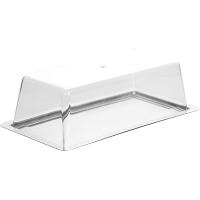 Поднос д/сыра с крыш.;полистирол,сталь нерж.;,H=10,L=33,B=16см;прозр.