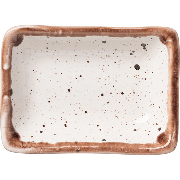 Соусник «Пунто Бьянка»;фарфор;50мл;,H=25,L=95,B=70мм;белый,черный