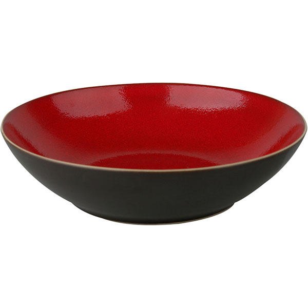 Тарелка «Лава»;керамика;D=21см;красный,черный