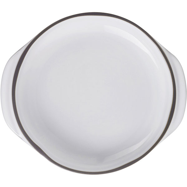 Блюдо для подачи «Карактэр» с ручками;керамика;100мл;D=14,H=3,L=16см;белый,коричнев.