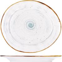 Тарелка «Пастораль» мелкая;фарфор;,H=20,L=228,B=195мм;зелен.