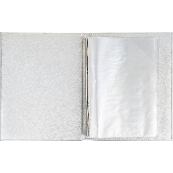 Папка-меню А5 на винтах;кожезам.;,L=24,B=18,5см;серебрист.