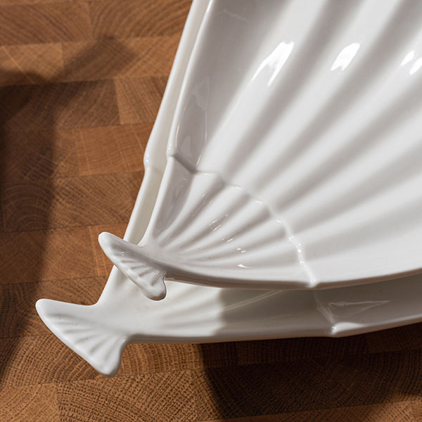 Блюдо «Кунстверк» веер;фарфор;,H=40,L=205,B=175мм;белый