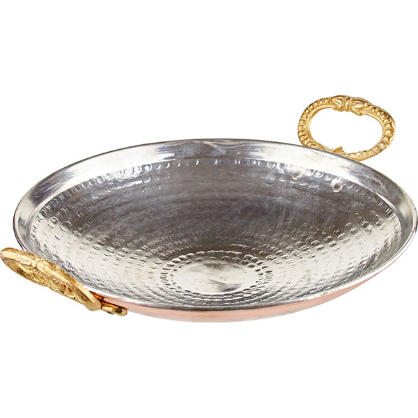 Сковорода для подачи для саджа;медь;D=26см;медный,серебрист.