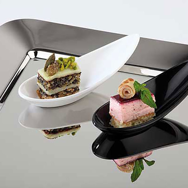 Ложка для подачи канапе;меламин;,H=40,L=110,B=45мм;белый