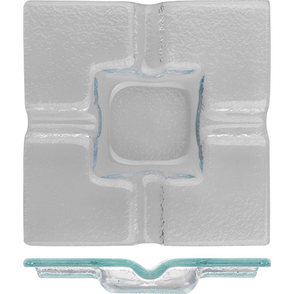 Пепельница;стекло;,H=20,L=128,B=128мм;прозр.