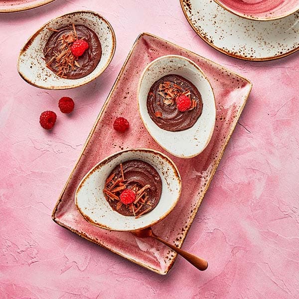 Блюдо «Крафт Распберри» прямоугольное;фарфор;,H=24,L=270,B=168мм;розов.,коричнев.