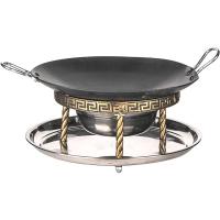 Набор для подачи саджа без крышки 2 предмета;сталь нерж.,тефлон;D=29,5,H=23см;золотой