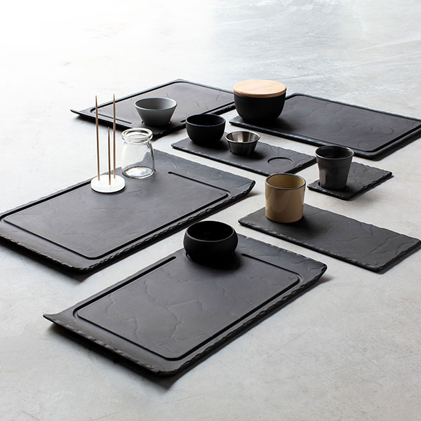 Блюдо для подачи «Базальт»;керамика;,H=20,L=395,B=240мм