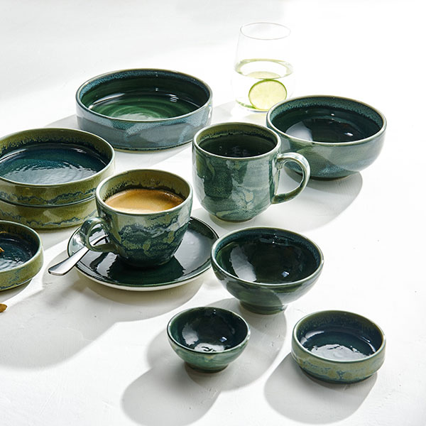 Чашка кофейная «Аврора Везувиус Бернт Эмералд»;фарфор;110мл;бежев.,зелен.