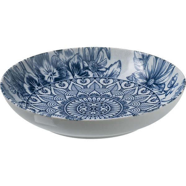 Тарелка глубокая «Парадайз»;фарфор;0,7л;D=205,H=40мм;синий,белый