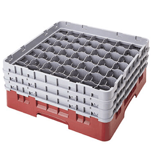 Кассета для бокалов 49 ячеек Dmax=62,Hmax=174мм;полипроп.;,H=22,5,L=50,B=50см;серый