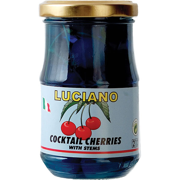 Вишня с черенками «Кокт.» Luciano (25-30 шт. в банке);стекло;225г;D=60,H=105мм;синий