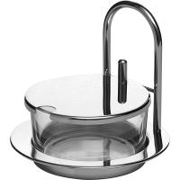 Пармезанница б/ложки;стекло,сталь нерж.;190мл;D=95,H=110,L=120,B=120мм;прозр.,металлич.