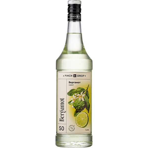 Сироп «Бергамот» Pinch&Drop;стекло;1л;D=85,H=330мм;белый