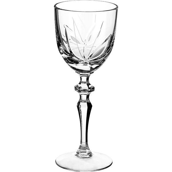 Бокал для вина «Цветок»;хрусталь;250мл;D=87,H=203мм;прозр. Бокал для вина «Цветок»;хрусталь;250мл;D=87,H=203мм;прозр.