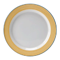 Тарелка «Рио Йеллоу» мелкая;фарфор;D=200,H=15мм;белый,желт.