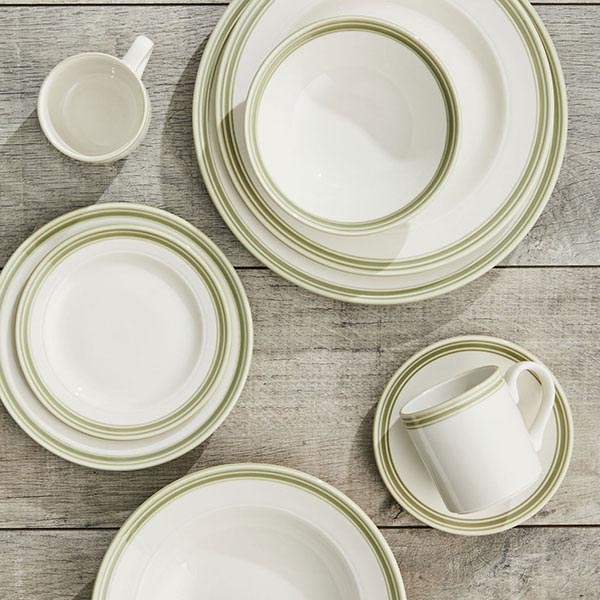 Тарелка «Бид Сейдж Вош»;фарфор;D=20см;белый,зелен.