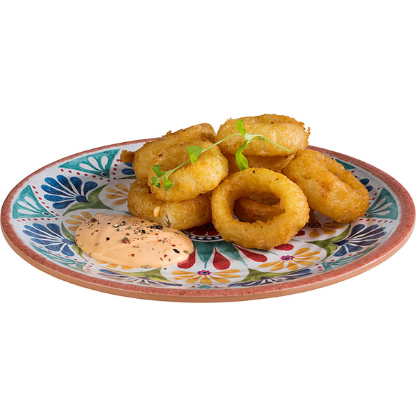 Тарелка «Арабеск»;пластик;D=265,H=20мм;голуб.,коричнев.