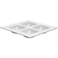 Блюдо «Олег»;стекло;,H=3,L=23/23,B=7см;белый