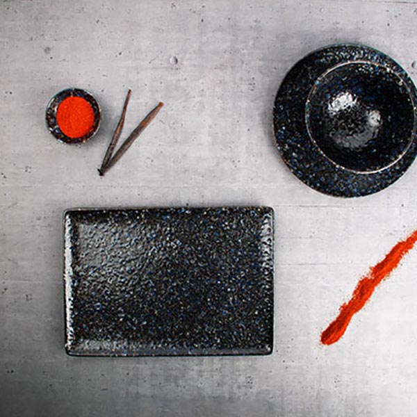 Соусник «Миднайт Даск»;фарфор;D=75,H=25мм;черный,синий