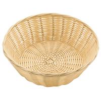 Корзина плетеная для хлеба;полиротанг;D=20,H=7см;бежев.