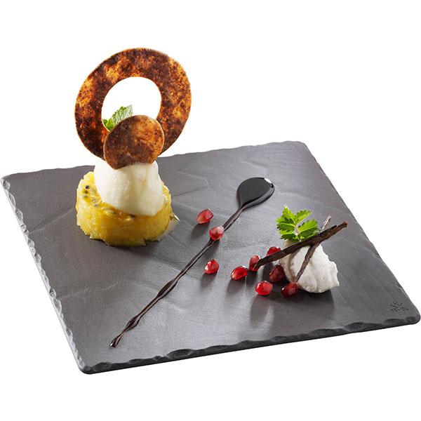 Блюдо для подачи «Базальт»;керамика;,L=30,B=30см;черный,матовый