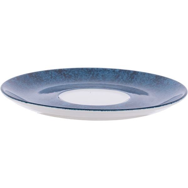 Блюдце «Аида» с декором;фарфор;D=16см;синий