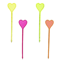 Шпажки для канапе «Сердечко»[250шт];пластик;,L=85мм;разноцветн.