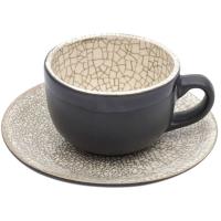 Чайная пара «День и ночь»;керамика;150мл;D=15,H=7см;белый,черный