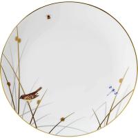 Тарелка «Рид»;кост.фарф.;D=27см;белый,золотой
