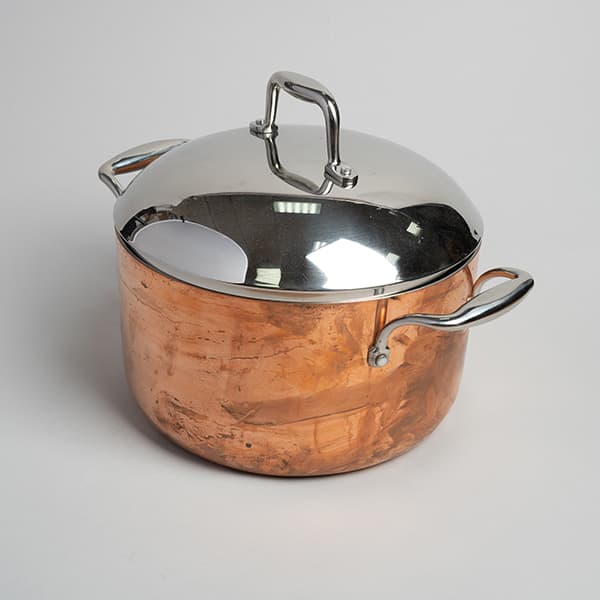 Кастрюля с крышкой 3-х слойная (медь);сталь нерж.,алюмин.;6л;D=24,H=13,5см