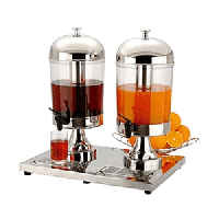 Диспенсер для холодных напитков двойной;сталь нерж.,пластик;8л;,H=55,L=54,5,B=36,5см;металлич.,прозр