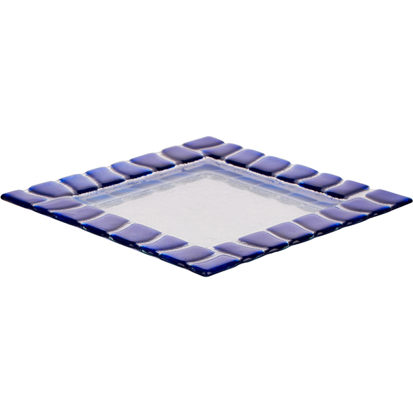 Тарелка «Сафари»;стекло;,H=2,L=25,B=25см;прозр.,голуб.