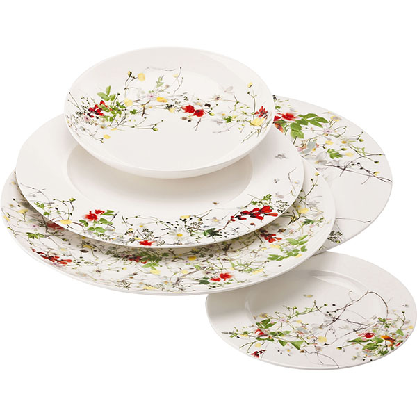 Тарелка мелкая с декором;кост.фарф.;D=18см;белый