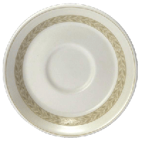 Блюдце «Антуанетт»;фарфор;D=15/5,H=2см;белый,олив.